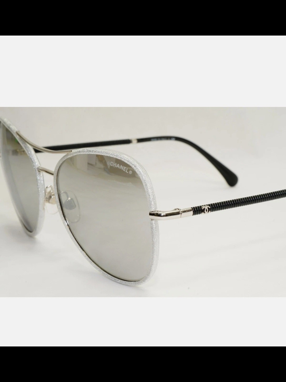CHANEL Silver Frame Sunglasses with Gray Gradient Lenses - Picture 5 of 6